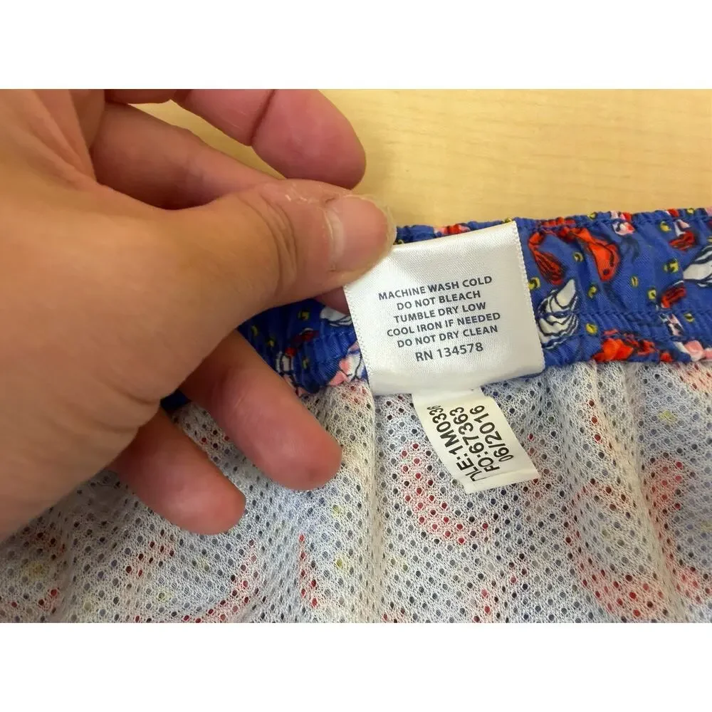 Vineyard Vines Shrimp Print Blue Swim Trunks